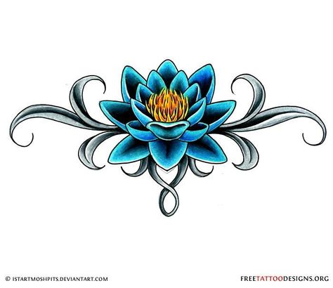 Back Lotus Tattoo, Blue Lotus Tattoo, Tatoo 3d, Lower Back Tattoo Designs, Tato Tradisional, Lotus Flower Tattoo Design, Lotus Tattoo Design, Free Tattoo Designs, Kunst Tattoos