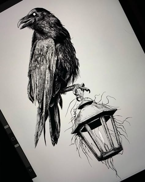 Crow Tattoos 12 Villian Era Tattoos, Crow Tattoo Design Ravens, Crow Art Dark, Dark Raven Tattoo, Crow Tattoo Meaning, Crow Tattoo For Men, Raven Tattoo Feminine, Raven Tattoo Ideas, Raven Tattoo Design