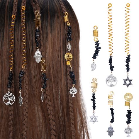 PRICES MAY VARY. Package Includes: Elevate your hairstyle with our stunning crystal hair spiral accessories. This set includes multiple pairs of hair jewelry for braids, each exquisitely designed with colorful crystals. You will receive a set that is perfect for enhancing your unique style. Reliable Material: Our hair cuffs for braids are made of high-quality alloy material that is both lightweight and durable. They also have and an -free design, ensuring a comfortable wearing experience. Usage Spiral Accessories, Clips For Braids, Jewelry For Braids, Hair Clips For Braids, Viking Accessories, Hair Jewelry For Braids, Dreadlock Hair, Braided Dreadlocks, Colorful Crystals