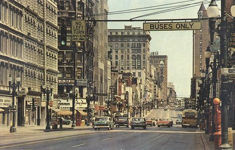 Main Street - Rochester, New York | Main Street looking east… | Flickr Industrial City, City Parks, Monroe County, Rochester New York, Rochester Ny, Street Look, Local History, Beautiful City, New York State