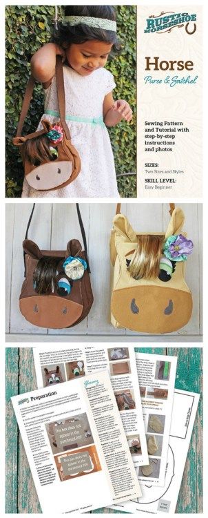 If you are looking to make the cutest of bags then look no further than this amazing Horse Purse and Satchel Bag pdf sewing pattern that has been designed as a beginner sewer project. The pattern includes instructions on how to make both the purse and the satchel. If you decide to make the satchel then it is large enough to hold small books. Beginner Sewer, Horse Purse, Sewing Courses, Sewing Stuffed Animals, Modern Bag, Sewing Projects For Kids, Handbag Patterns, Sewing Leather, Sewing Design