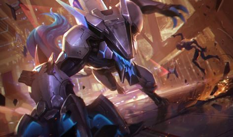 PROJECT: Warwick :: League of Legends (LoL) Champion Skin on MOBAFire Warwick Skins, Warwick Lol, Play League Of Legends, Robot Wallpaper, League Legends, Lol Champions, Futuristic Robot, Riot Games, Lol League Of Legends