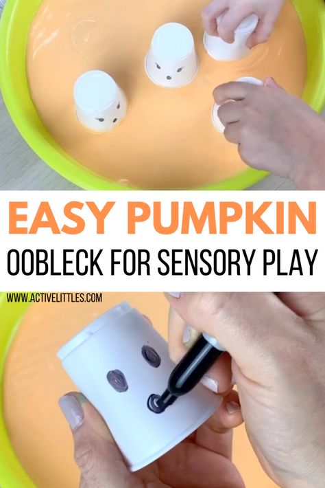 Halloween Sensory For Toddlers, Goop Recipe, Oobleck Recipe, Fun For Toddlers, Preschool Stem, Halloween Sensory, Art Activities For Toddlers, Messy Kids, Homeschool Crafts