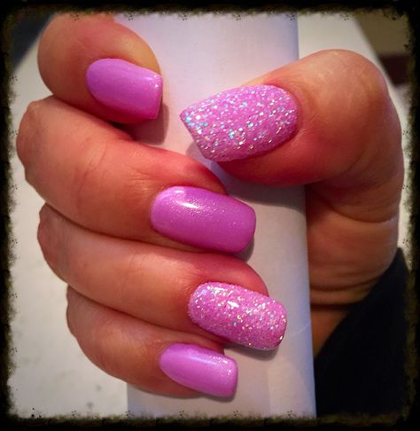 Sparkly Pink Valentines Nails, Neon Sparkly Nails, Pepto Pink Nails, Pink Gel Nails With Glitter, Bright Pink Glitter Nails, Soft Pink Nails With Glitter, Hot Pink Sparkle Nails, Pink Sparkly Acrylic Nails, Light Pink Sparkly Nails