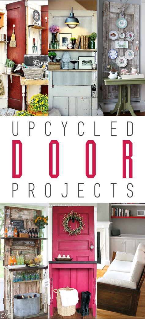 Upcycled Door Projects - The Cottage Market Upcycle Door, Recycled Door, Door Projects, Garage Sale Finds, Door Diy, Cottage Market, Old Door, Furniture Makeovers, Upcycle Projects