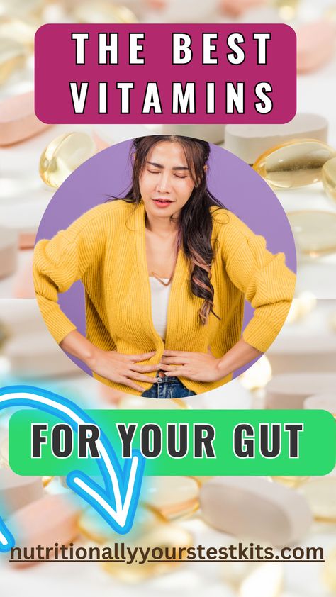 Are you seeking to boost your gut health by taking the best vitamins for gut health? Read this blog to discover the right vitamins for  healthy functioning digestive system.  Don't miss out on these top-rated supplements that will transform your gut health for the better! Click to get the answers you need. Gut Biome, Food Intolerance Test, What Are Probiotics, Better Gut Health, Gut Inflammation, Holistic Nutritionist, Health Vitamins, Gut Microbiome, Biome