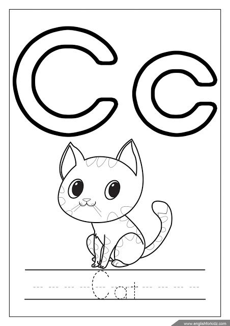 Alphabet coloring page, letter c coloring, c is for cat Mermaid Worksheets, C Coloring Pages, C For Cat, Esl Phonics, Subbing Ideas, Letter C Coloring Pages, Activity Binder, Zoo Phonics, Letter A Coloring Pages