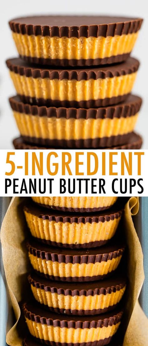 Make your own peanut butter cups using just 5 simple ingredients -- dark chocolate chips, peanut butter, coconut oil, honey and sea salt. #peanutbuttercups #healthypeanutbuttercups #eatingbirdfood Make Your Own Peanut Butter, Peanut Butter Squares, Healthy Peanut Butter Cups, Peanut Butter Cups Recipe, Chocolate Peanut Butter Cups, Peanut Butter Honey, Vegan Peanut Butter, Healthy Peanut Butter, Melting Chocolate Chips