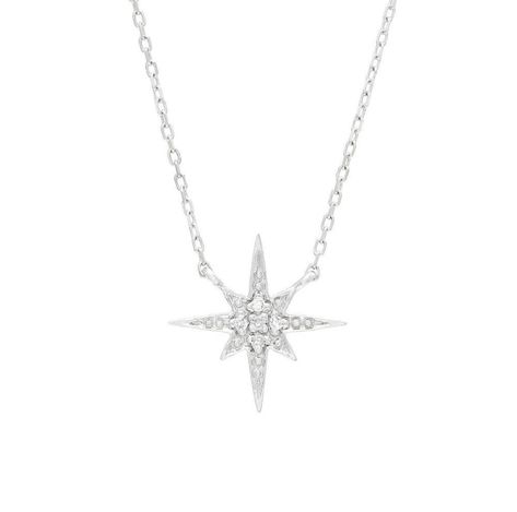 Elegant Star Necklaces At Affordable Prices, Star Outline Necklace Silver, Six Point Star Necklace, Luxury Silver Star-shaped Diamond Necklace, Luxury Silver Diamond Star Necklace, Luxury White Gold Star Necklace, Crescent Moon Necklace Gold, Diamond Star Necklace, White Gold Necklace