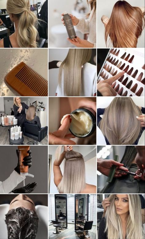 Beauty Salon Content Ideas, Beauty Salon Instagram Feed, Hairdresser Instagram, Hairstylist Aesthetic, Hairstylist Career, Hairstylist Marketing, Hair Mood Board, Hair Salon Pictures, Bio Insta