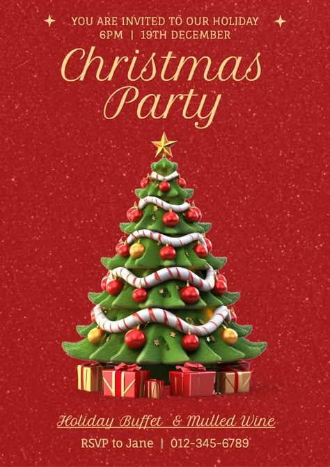 Holiday Poster Design, Christmas Tree Poster, Christmas Poster Design, Christmas Party Poster, Facebook Story, Christmas Graphic Design, Minimalist Graphic Design, Red Lights, Christmas Ad