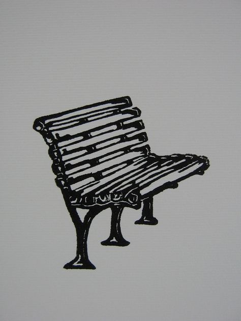 Bench Tattoo Ideas, Park Bench Tattoo, Bench Tattoo, Patch Tattoos, Train Tattoo, Moose Tattoo, Bridge Tattoo, Tiny Embroidery, Ink Pen Art