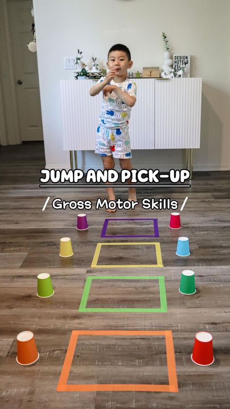 Gross Motor Activities For Preschoolers Indoor, Gross Motor Activities For Preschoolers, Kinesthetic Learning Activities, Physical Activities For Preschoolers, Brain Gym For Kids, Color Worksheets For Preschool, Memory Activities, Kinesthetic Learning, Coop Ideas