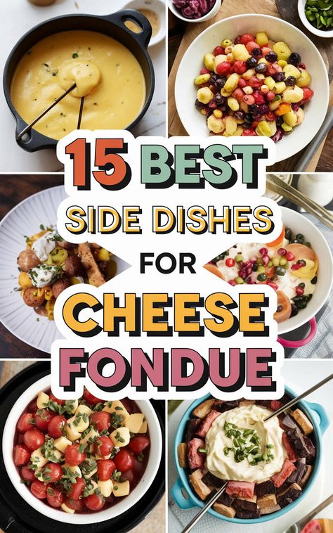 Serve Up a Feast with These Delicious Sides to Accompany Your Cheese Fondue! 🥖🥑 #foodie #dinnerideas Brunch Fondue Ideas, Mini Fondue Ideas, Cheese Fondue Recipe Dippers, Fondue Menu Ideas, Cheese Fountain Ideas, Fondue Cheese Recipe Easy, Fondue Side Dishes, What To Serve With Cheese Fondue, Best Cheese Fondue Recipe