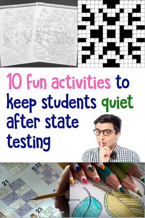 10 fun activities to keep students quiet after state testing! Ideas for all grade levels! After Staar Activities, Sixth Grade Activities, Quiet Classroom Activities, After Testing Activities, Testing Week Activities, After State Testing Activities, 4th Grade Fun Activities, After Testing Activities For Students, State Testing Motivation