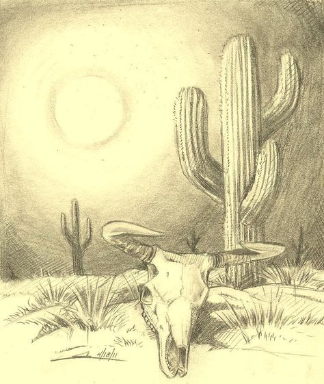 Need to draw Desert Drawing, Desert Tattoo, Lotus Artwork, Cactus Vector, Wolf Tattoo Sleeve, Cactus Drawing, Tree Drawings Pencil, Western Artwork, Bull Tattoos