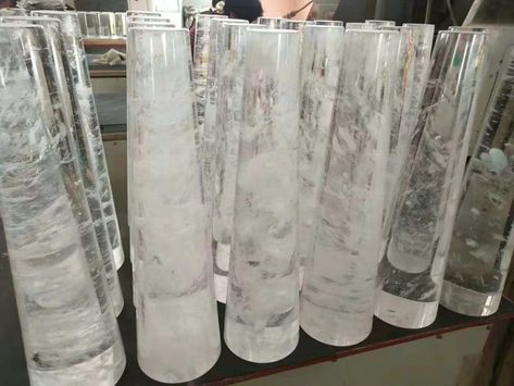 cloudy inside luxurious decorative    cylinder crystal pillar columns Crystal Building, Crystal Pillar, Building Architecture, Architecture Building, Glass Vase, Vase, Architecture, Crystals, Building