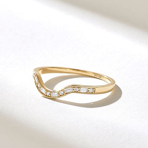 Starburst Ring With Band, Wedding Bands For Women Stackable, Curved Band Ring, Wedding Band For Round Solitaire Ring, Cuff Ring Wedding Band, Bypass Wedding Band, Gold Contour Wedding Band, Curved Baguette Wedding Band, Wedding Bands For Circle Engagement Ring