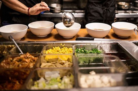 At Ramen-san, in Chicago, ramen bowls are prepared in a kitchen that also prepares food for Paris Club. When Restaurant Kitchens - WSJ Ramen Kitchen, Paris Club, Noodle Shop, Ramen Bar, Ramen Bowls, Ramen Shop, First Kitchen, Ramen Bowl, Restaurant Ideas