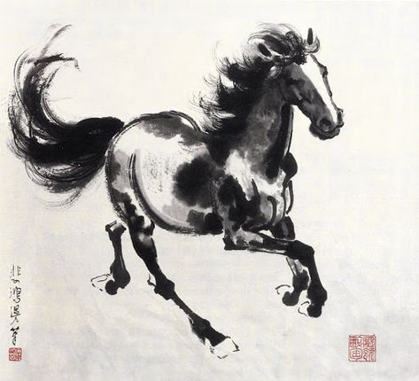 Horse Brushes, Painted Horses, Horse Anatomy, Western Paintings, Chinese Brush Painting, Horse Tattoo, Tinta China, Chinese Landscape, Painting Gallery