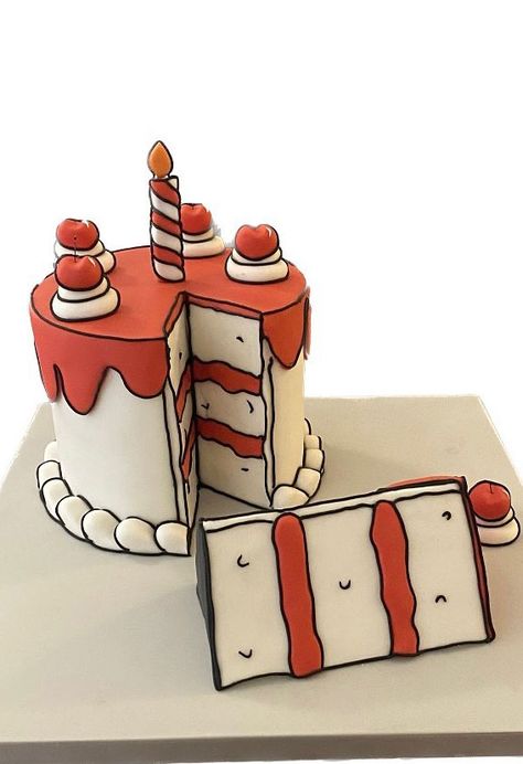 comic cake, comic book cake, outline comic cake, buttercream comic cake, cartoon cake, comic cake designs Comic Style Christmas Cake, Comic Book Cake Ideas, Comic Cake Design, Valentines Day Cookies Decorated, Comic Cake Ideas, Comic Book Cake, Cake Outline, 2d Cake, Comic Cake