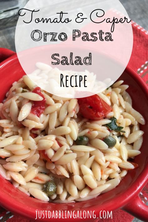 Pasta Salad With Tomatoes, Salad With Capers, Keep Cool In Summer, Orzo Pasta Salad Recipe, Capers Recipe, Salad With Tomatoes, Orzo Salad Recipes, Orzo Pasta Salad, Pesto Pasta Salad