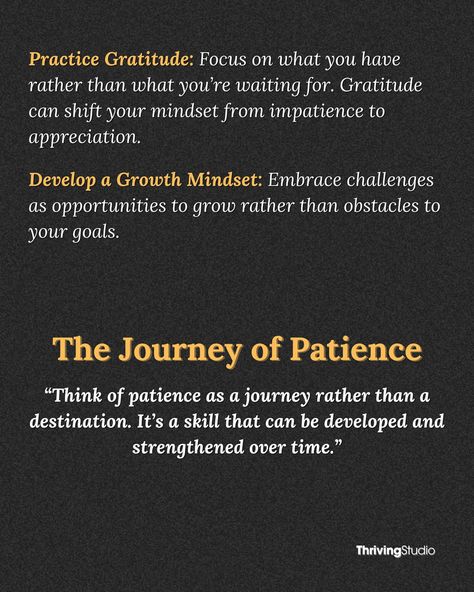 “Patience isn’t just about waiting—it’s about how we handle the wait. Discover the power of patience and how it can transform your life.” 🌟 . #Patience #Mindfulness #PersonalGrowth Practicing Patience, Be Patience, Practice Gratitude, 2025 Vision, Transform Your Life, Growth Mindset, Personal Growth, Personal Development, Gratitude