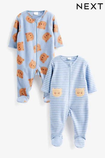 Baby Boy Sleepsuits | Newborn Boy Zip Up Sleepsuits | Next UK Bear Character, Baby Pajamas, Green Baby, Newborn Boy, Cotton Baby, Nightwear, Blue Stripes, Favorite Things List, Baby Fashion