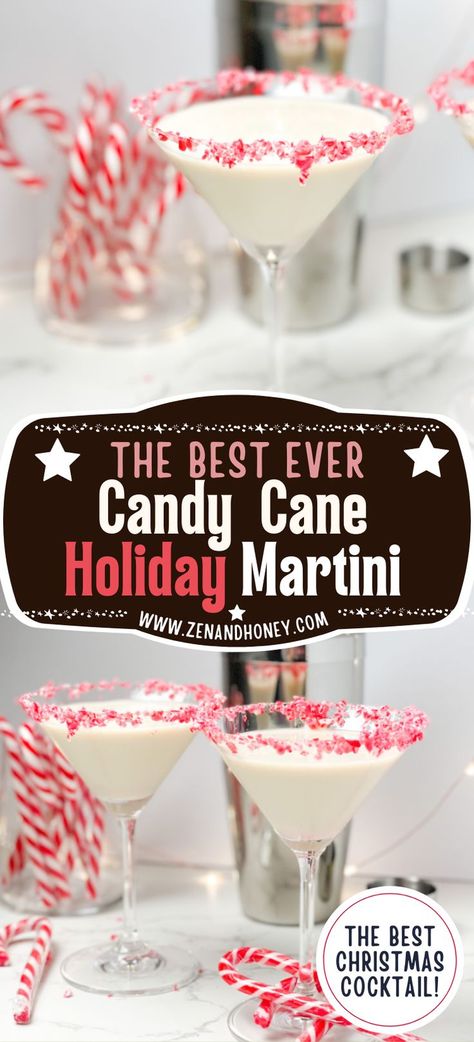 Candy Cane Martini – serve up a creamy and sweet Candy Cane Martini this Christmas! This candy cane martini cocktail features sweet peppermint flavor and creaminess, is a flavorful mixed drink to serve individuals or a crowd. Candy Cane Martini Recipe, Creative Alcoholic Drinks, Peppermint Martini Recipe, Candy Cane Martini, Candy Cane Dessert, Peppermint Vodka, Holiday Martinis, Candy Cane Recipe, Peppermint Martini