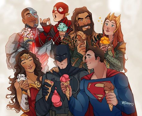 Dominic Bustamante on Instagram: “Took a little break from projects/commissions to draw this which made me happyyy~ I thought a lot about their ice cream flavours lol…” Superman X Batman, Dc Comics Wallpaper, Univers Dc, Batman And Catwoman, Dc Super Hero Girls, Arte Dc Comics, Dc Comics Artwork, Dc Comics Characters, Batman And Superman