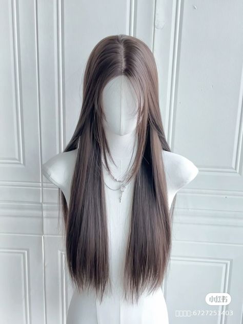 Hairstyles Mannequin, Full Bangs Long Hair, Mannequin Hairstyles, Pretty Hair Cuts, Korean Hair Color, Hair Inspiration Long, Kpop Hair, Pretty Hair Color, Hair Tutorials For Medium Hair