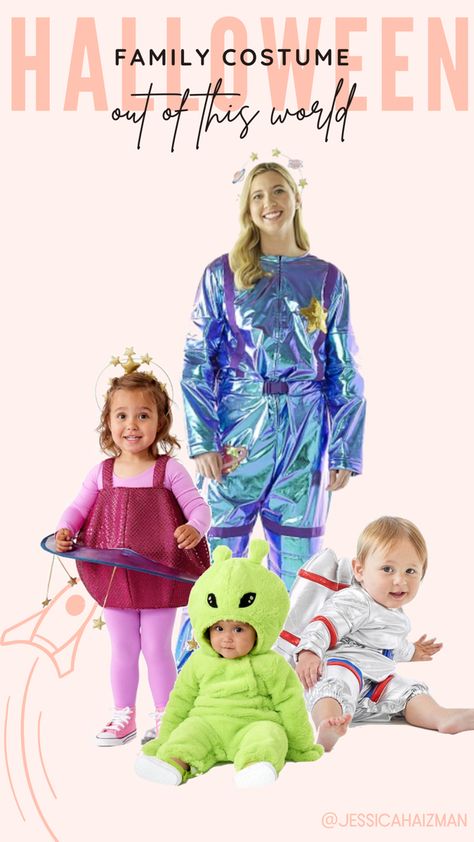 Outer sapce halloween costume for families with babies and toddlers! Outer Space Costume, Family Halloween Costume, Space Costumes, Light Up Costumes, Pink Planet, Halloween Costumes For Family, Space Family, Toddler Costumes, Family Costumes