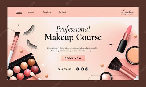 Makeup Website Design, Makeup Banner, Realistic Makeup, Makeup Website, Cosmetic Web, Vertical Business Card, Beauty Business Cards, Cosmetics Banner, Vertical Business Cards