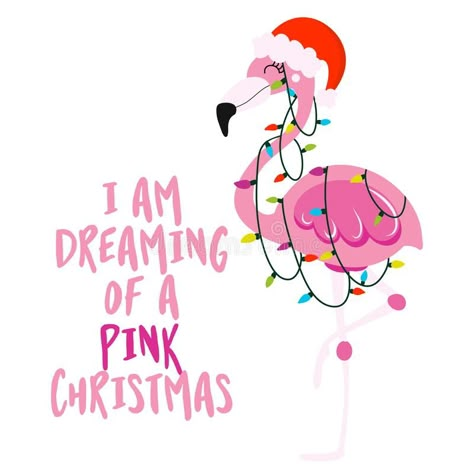 Dreaming Of A Pink Christmas, Flamingo Pictures, A Pink Christmas, Christmas Flamingo, Xmas Greeting Cards, Christmas Calligraphy, Flamingo Theme, Xmas Greetings, Beachy Christmas