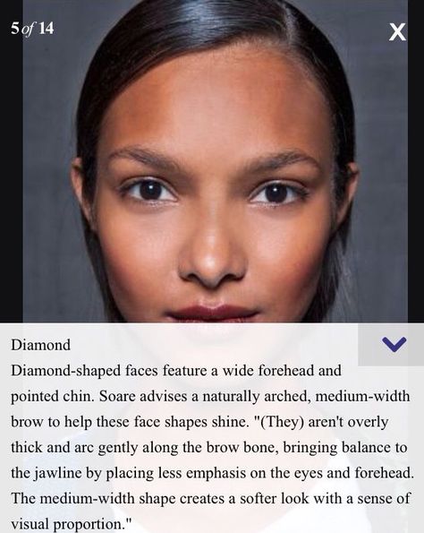 Diamond Face Eyebrows, Diamond Face Celebrities, Makeup For Diamond Face Shape, Diamond Face Makeup, Diamond Face Shape Hairstyles, Diamond Face Shapes, Desired Appearance, Almond Eyes, Gold Skin