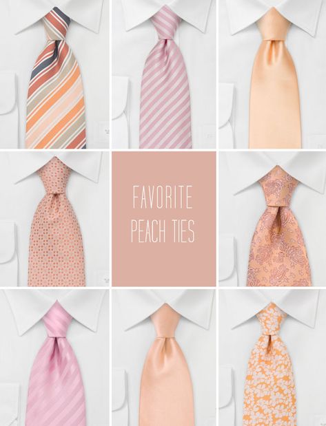 I absolutely LOVE these peach ties for the groomsmen!! Mens Blue Suit, Peach Tie, Wedding Wishlist, Ties Mens Fashion, Handsome Groom, Cream Wedding, Southern California Wedding, Groom Groomsmen, The Modern Bride