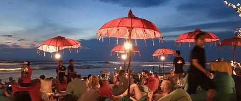 Travellers lounge on trendy Seminyak Beach, Bali. Bali Activities, Bali Bucket List, Bali Itinerary, Voyage Bali, Bali Holidays, Seminyak Bali, Bali Travel Guide, Best Honeymoon Destinations, Legian