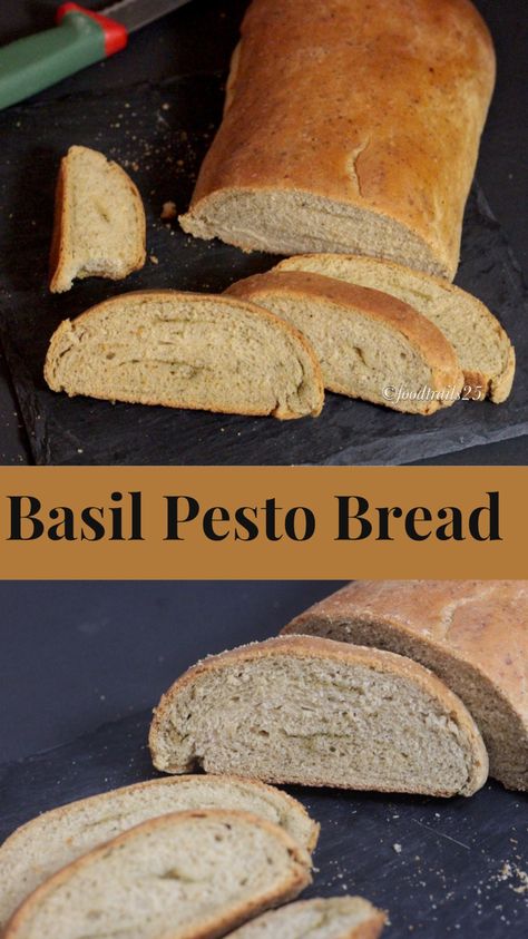 Basil Pesto Bread, Pesto Bread Recipe, Pesto Sourdough, Lentil Sausage Soup, Homemade Basil Pesto, Make Pesto, Pesto Bread, Special Meals, Bread Starter