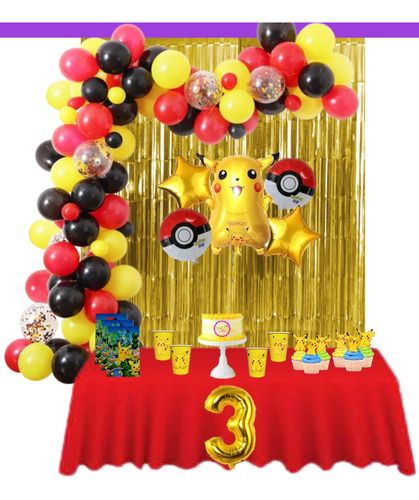 Kit Decoracion Completo Pokemon Cumpleaños + Numero | MercadoLibre Pokemon Birthday, 60th Birthday, 4th Birthday, Pikachu, Pokemon, Pastel, Birthday, Pokémon