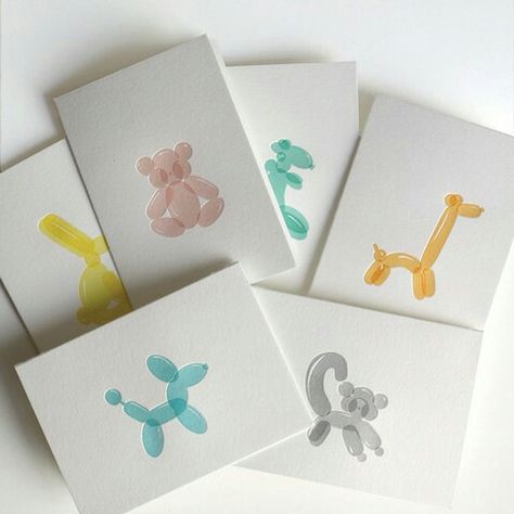 Lilikoi Design + Letterpress Corporate Image, 카드 디자인, Paper Trail, Letterpress Cards, Balloon Animals, Postcard Design, Animal Cards, Eye Design, 로고 디자인