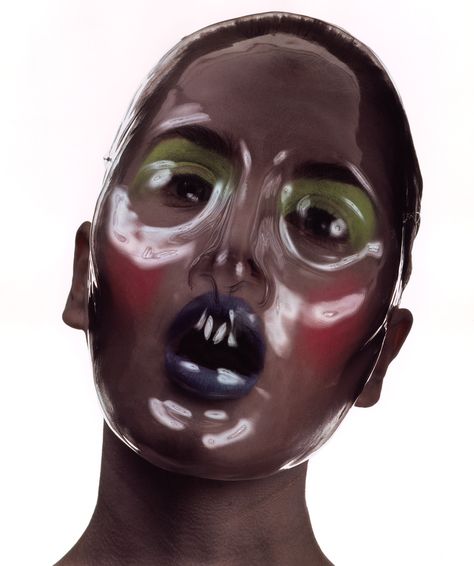 Clear Plastic Beauty Mask , New York, 1996 Dye transfer print © The Irving Penn Foundation Irving Penn Portrait, Irving Penn, Digital Photography Backdrops, Plastic Mask, Mask Images, Event Poster Design, Beauty Mask, Branding Photos, Photojournalism