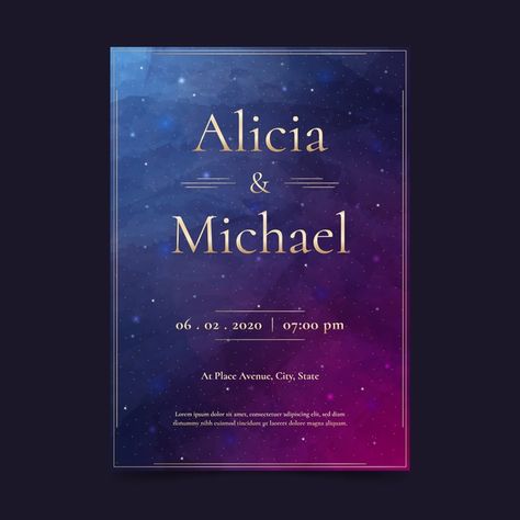 Zodiac Wedding, Space Invitation, Galaxy Wedding, Pink Space, Watercolor Invitation, Wedding Watercolor, Out Of Space, Watercolor Galaxy, City State