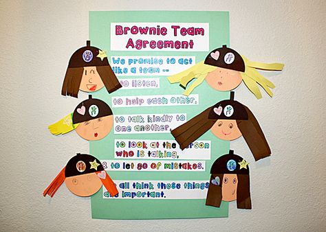 Girl Scout Brownies - Brownie Quest Journey - Ideas for earning the Connect Key - Creative option for Brownie Team Agreement, concentric circle bookmarks and more! Brownie Quest Journey, Girl Scout Brownies, Brownie Quest, Girl Scout Meeting Ideas, Girl Scout Law, Brownie Badges, Girl Scouts Brownies, Brownie Scouts, Badge Ideas