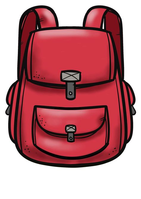 School Bag Drawing Easy, Cartoon Backpack For Back To School, Cartoon Style School Backpack, Back To School Cartoon Backpack, School Bag Clipart, School Supplies Clipart, Shape Activities Kindergarten, Learning Numbers Preschool, Backpack Drawing