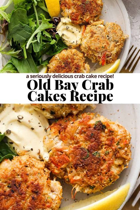 Crab Cakes - The perfect Crab Cake recipe that turns out amazing every time! An easy appetizer that is full of flavor, everyone will love them! #crabcakes #crabcakesrecipe #crabcakesrecipebest #crabcakesrecipeeasy #crabcakesinoven Crabcake Recipe, Crab Cake Dip, Crab Cakes Recipe, Crab Cakes Recipe No Mayo, No Mayo Crab Cakes, Mediterranean Crab Cakes, Crab Cakes Recipe Best, Imation Crab Meat Cakes, Frozen Crab Cakes