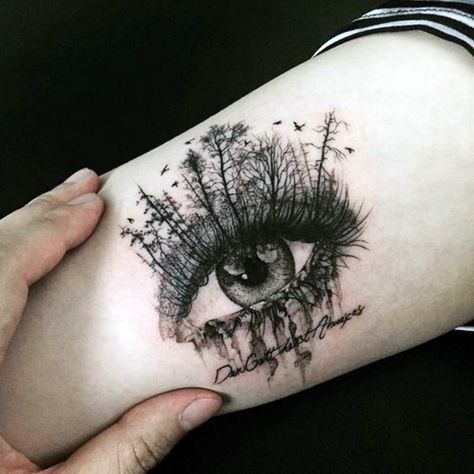 Tattoo Trend, Omerta Tattoo, Forest Tattoos, Inspiration Tattoos, Music Tattoo, Music Tattoos, Eye Tattoo, Half Sleeve Tattoo, Trendy Tattoos