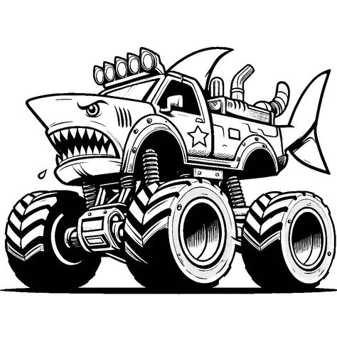 Hot Wheels Drawing, Draw Monster Truck, Hot Wheels Coloring Pages, Ocean Food Web, Monster Truck Drawing, Monster Truck Coloring Pages, Truck Coloring Pages, Cars Coloring Pages, Boy Drawing