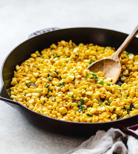 Here’s a perfect summer recipe, skillet fried corn. This pan-fried corn side dish is made with fresh corn cob, butter, and flavored with thyme and oregano. It’s so aromatic and the perfect side dish for any meal. Try this skillet fried corn recipe that is so easy to prepare, delicious, and fragrant. It is a...Read More #skillet #easyrecipes #corn #correcipes #sidedish #sidedishrecipes Pan Fried Corn Off The Cob, Pan Fried Corn On The Cob, Pan Roasted Corn, Pan Fried Corn, Skillet Fried Corn, Sautéed Corn, Fried Corn Recipe, Fried Corn Recipes, Fresh Corn Recipes