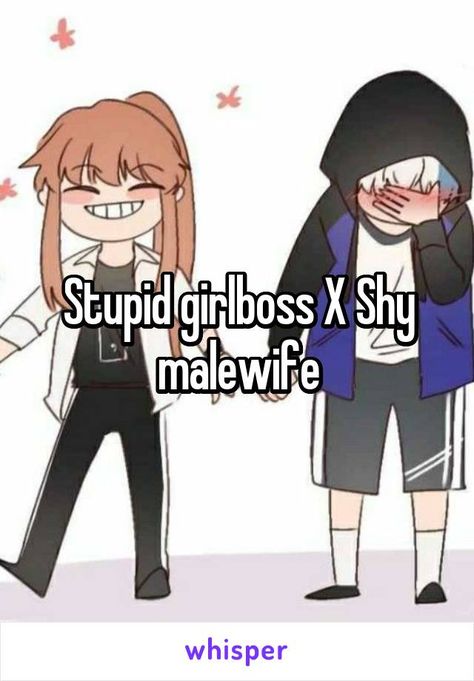 Stupid girlboss X Shy malewife Shy X Shy Ship Dynamic, Role Reversal Art, Girlboss X Malewife Art, Girlboss Malewife Dynamic, Girlboss X Malewife Ship Dynamic, Malewife X Girlboss, Ship Dynamics, Lovely Person, Shy Boy