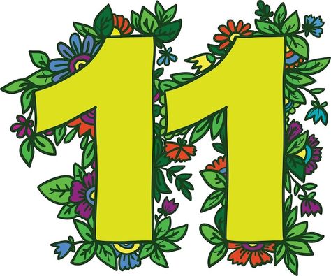 Number 11 vector design element | Premium Vector #Freepik #vector #eleven #number-line #floral-typography #floral-text Eleven Number, Floral Typography, Number 11, Number Line, Design Element, Vector Design, Premium Vector, Floral Design, Typography